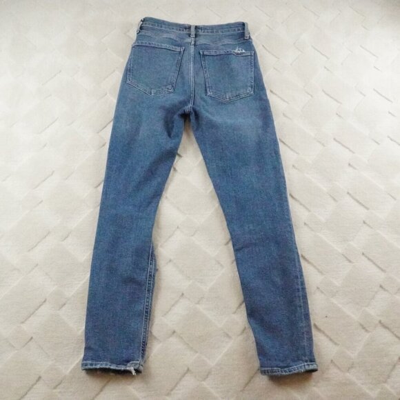 AGOLDE Nico High-Rise Skinny Jeans Womens 25 Button Fly Blue Denim - Picture 10 of 11